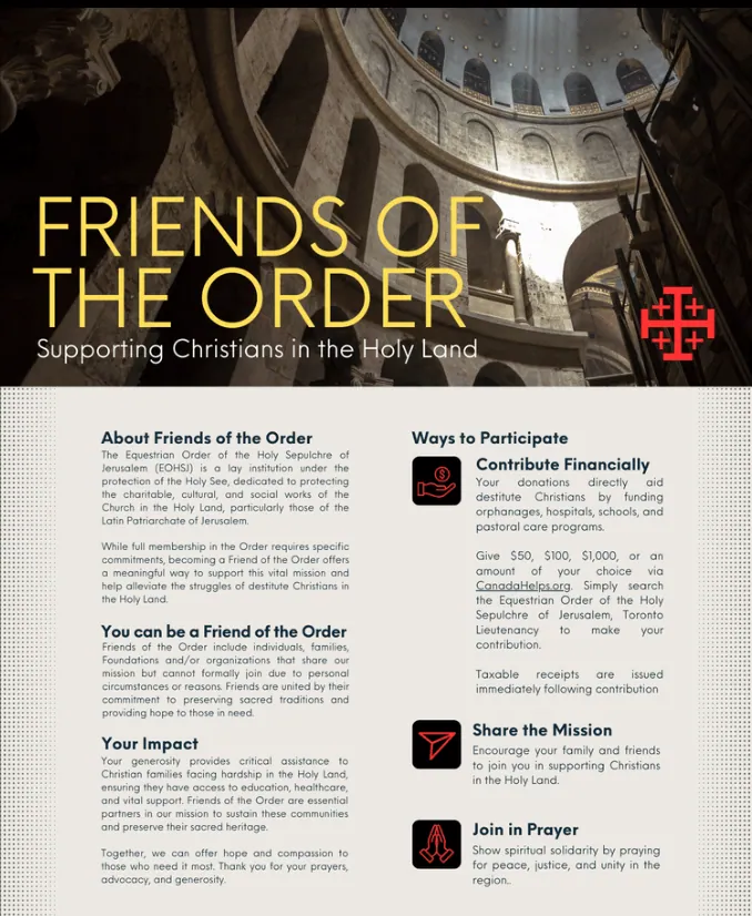 The Friends of the Order brochure, cover